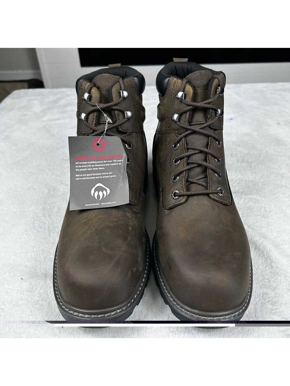 WOLVERINE Men’s Floorhand Waterproof Steel Toe Boots Size 8 Dark Brown New